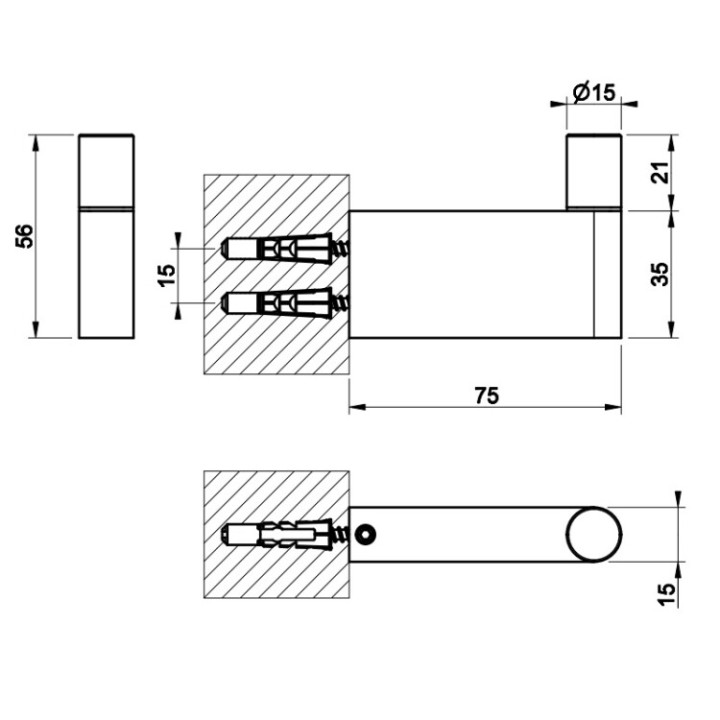 Крючок Gessi 70323#727 Habito Trame латунь