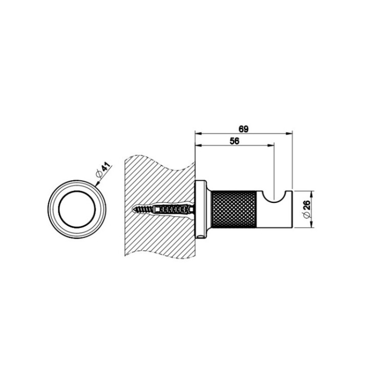 Крючок Gessi 58521#299 Matt Black Inciso