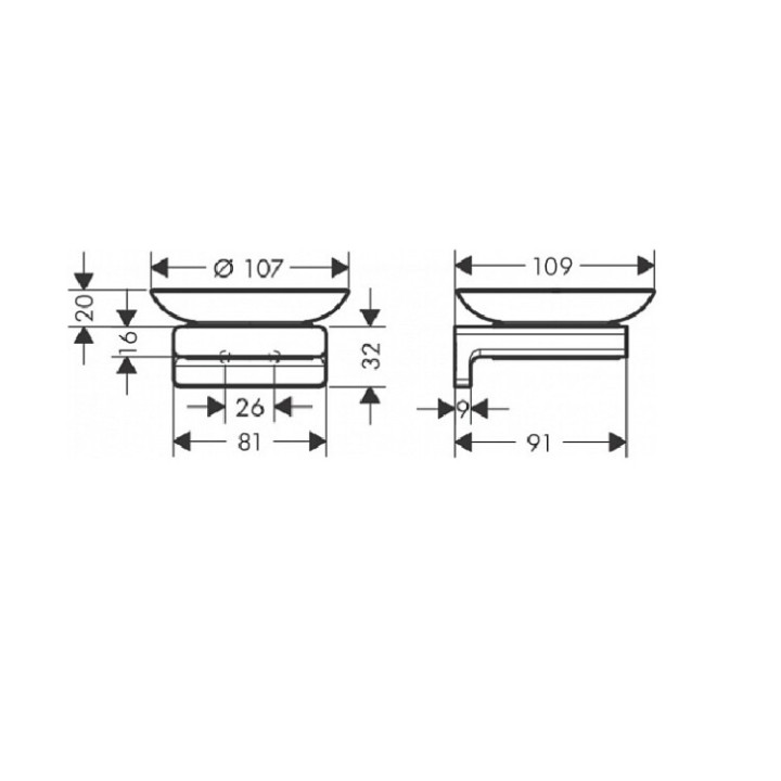 Hansgrohe 41746670 мыльница Matt Black, AddStoris