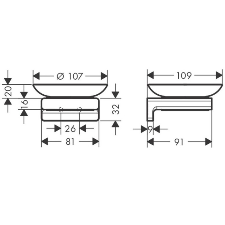 Hansgrohe 41746000 мыльница AddStoris сталь
