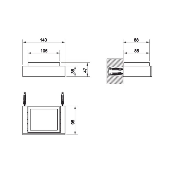 Gessi 20802#031 мыльница настенная Rettangolo