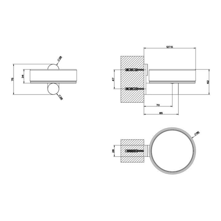 Gessi 54701#299 мыльница Matt Black настенная