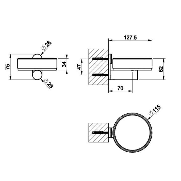 Мыльница Gessi 54701#707 Black Metal Brushed PVD