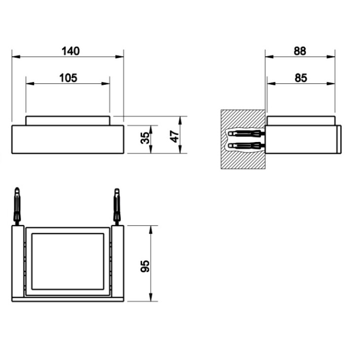 Gessi 20802#707 мыльница Rettangolo Black Metal Brushed
