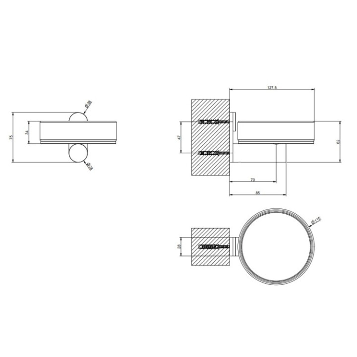 Gessi 54702#726 мыльница бронза настенная