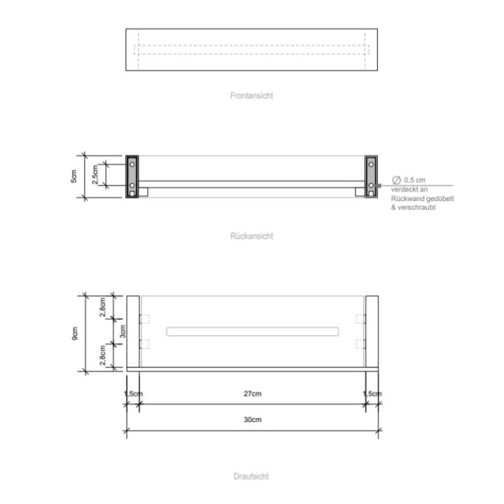 Decor Walther 0593700 полка для ванны 30x9 см