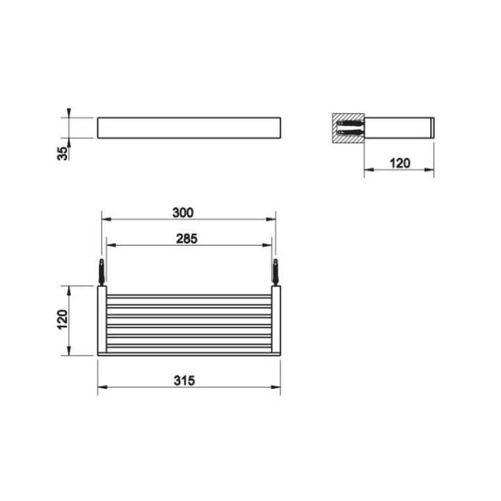 Gessi 20947#149 полка для ванны Finox Brushed Nickel