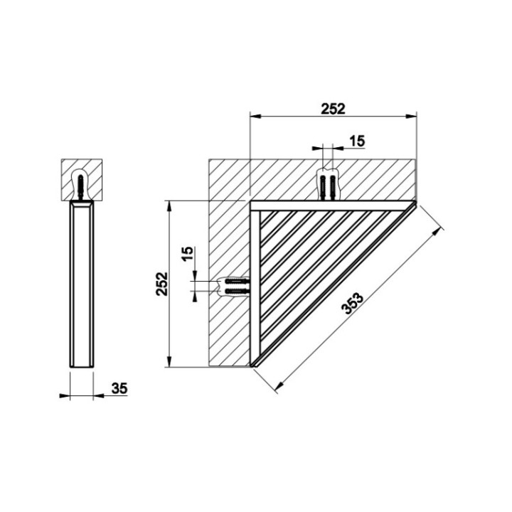 Gessi 46461#031 полка для ванны угловая сталь