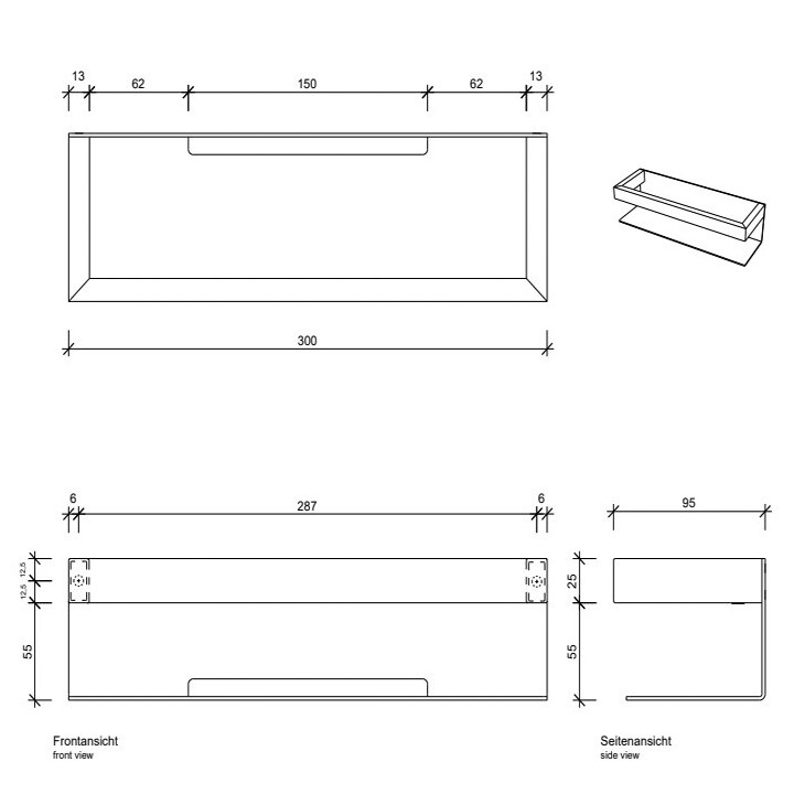 Decor Walther 0651570 полка для ванны Steel