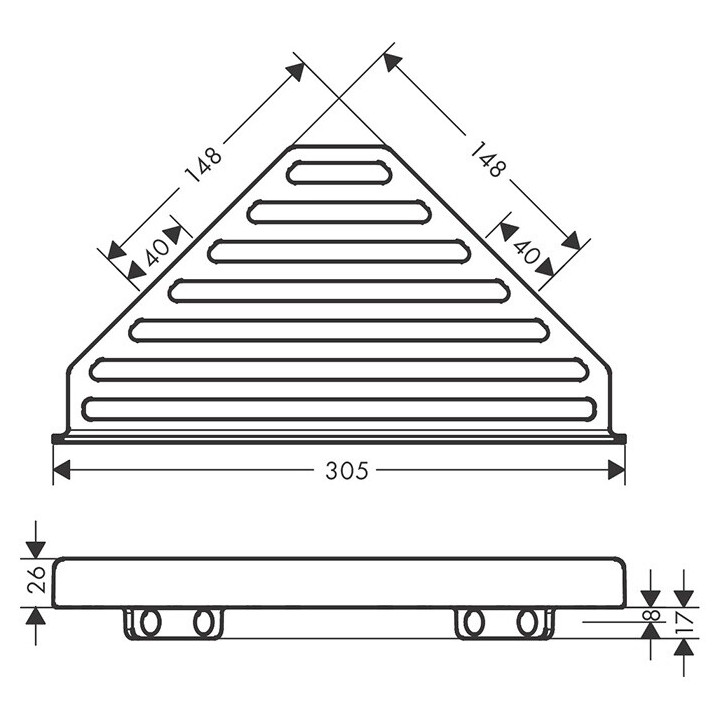 Hansgrohe AddStoris 41741140 полка Brushed bronze