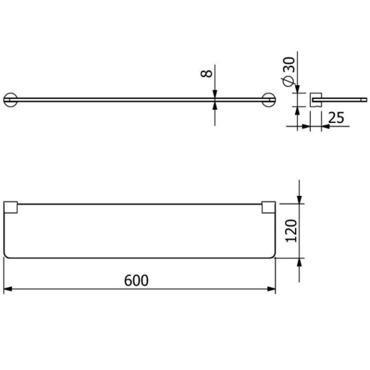 Kludi 58973N1 полка для ванны VELA R 60x12 бронза