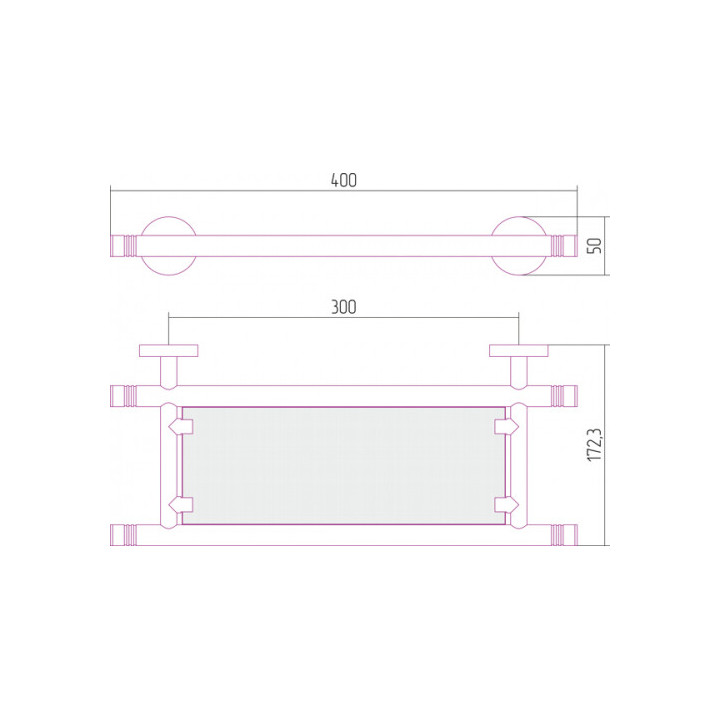 Сунержа 00-3003-0400 полка Steel 40x17.3 купить