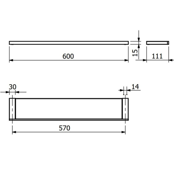 Kludi 3197339 полка Matt Black 60х11.1 см