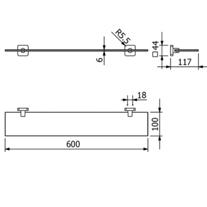 Kludi 25973N1 полка VELA S 60x11,7 см бронза