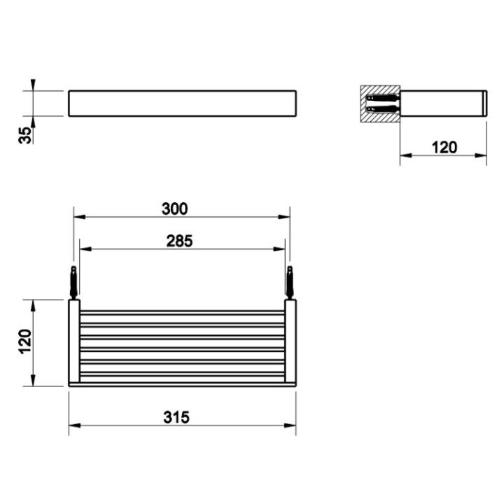 Полка Gessi Rettangolo 20947#299 Matt Black 30x12