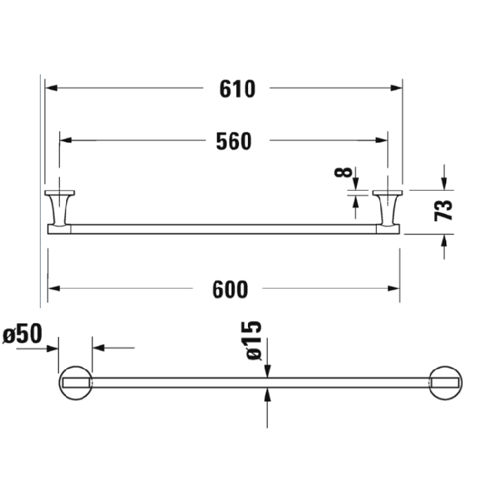 Duravit 0099424600 полотенцедержатель Starck T 60 см