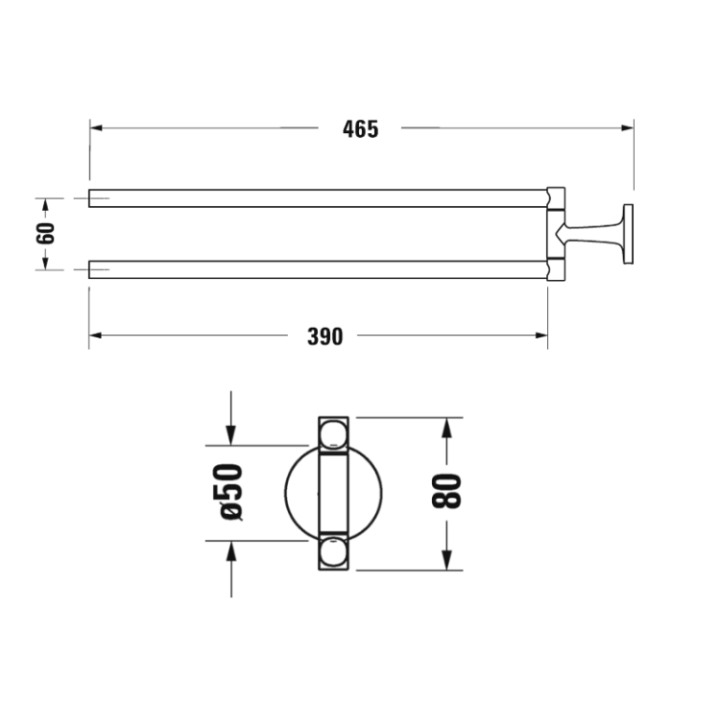 Duravit 0099411000 полотенцедержатель двойной 50 см