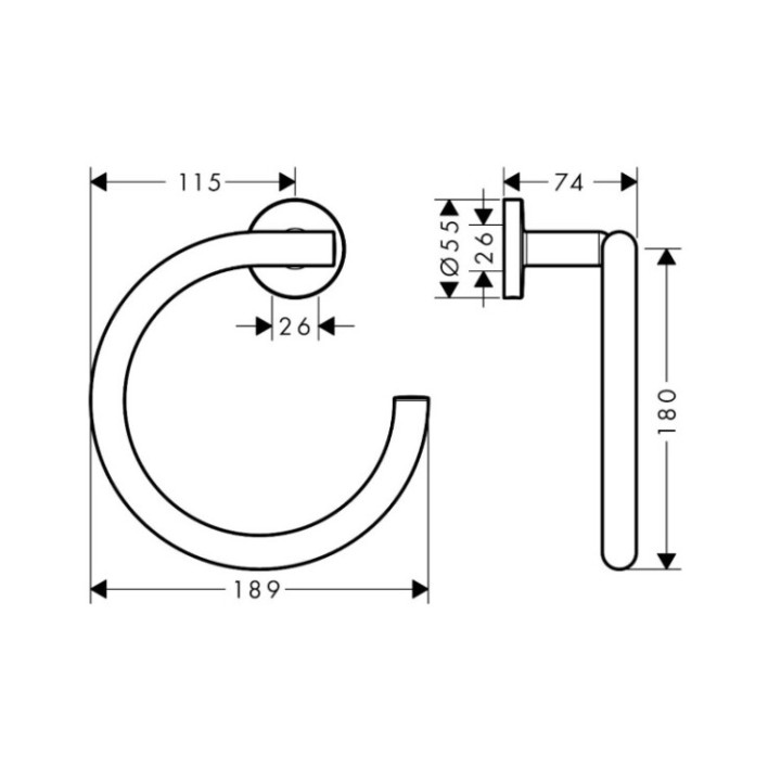 Hansgrohe 41724000 полотенцедержатель кольцо