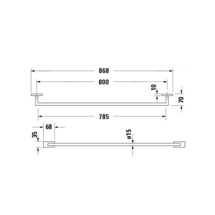 Duravit 0099601000 полотенцедержатель Karree 80 см