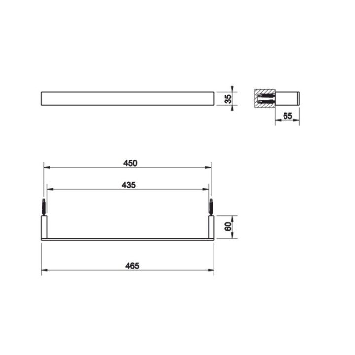 Gessi 20900#031 полотенцедержатель Rettangolo 46,5 см