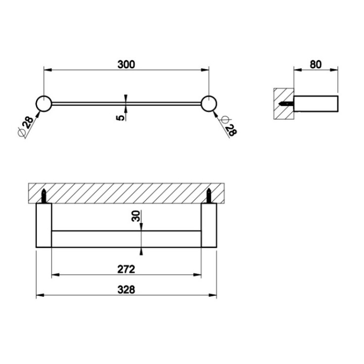 Gessi 54797#239 полотенцедержатель 32.8 см