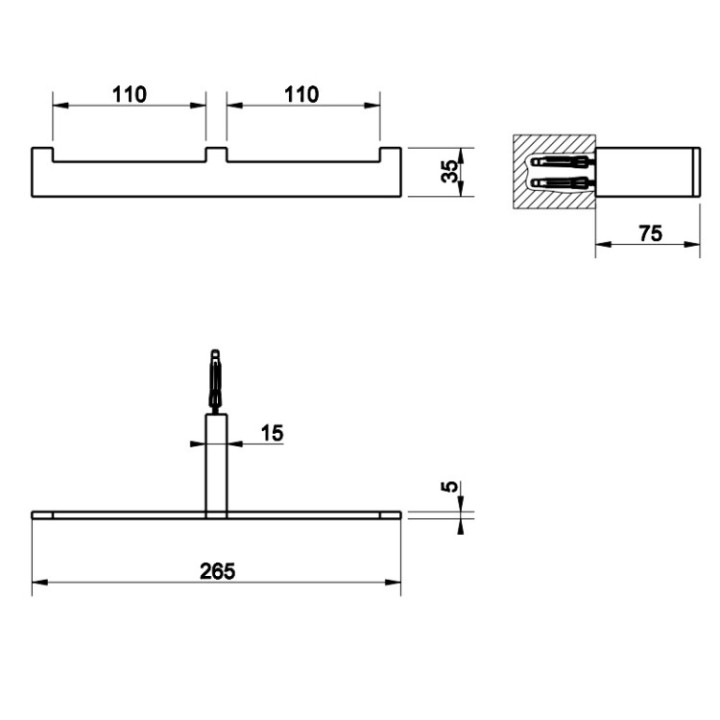 Gessi 20915#149 полотенцедержатель 26.5 см Finox