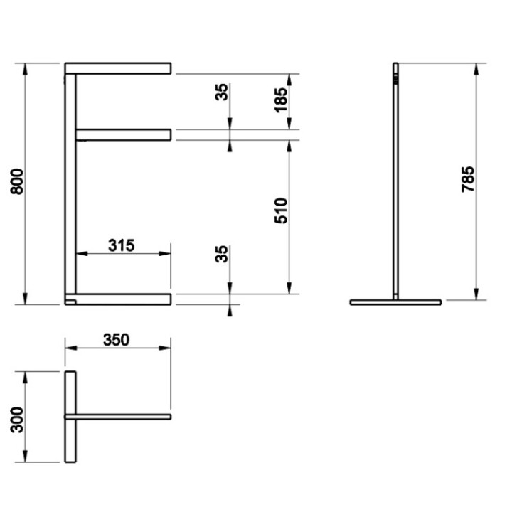 Gessi 20939#030 полотенцедержатель напольный 35 см