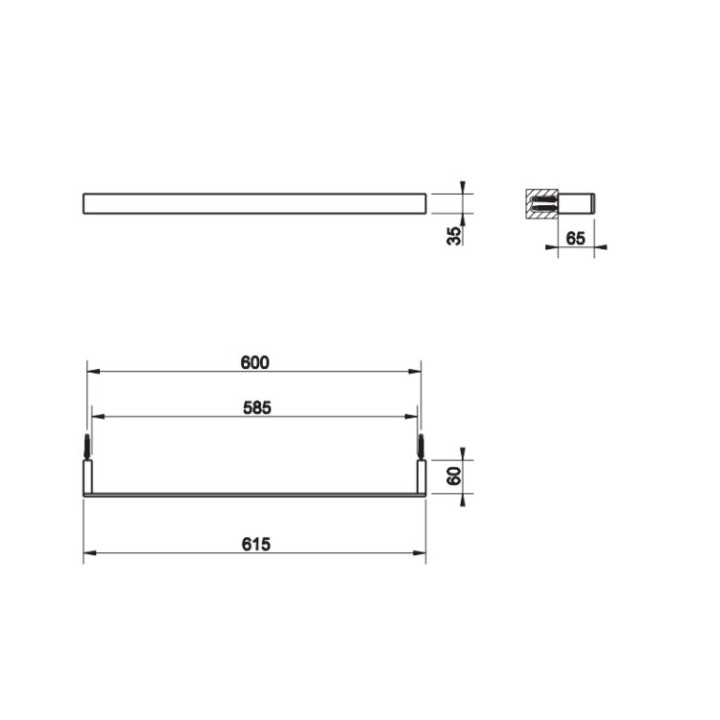 Gessi 20903#031 полотенцедержатель 60 см нерж. сталь