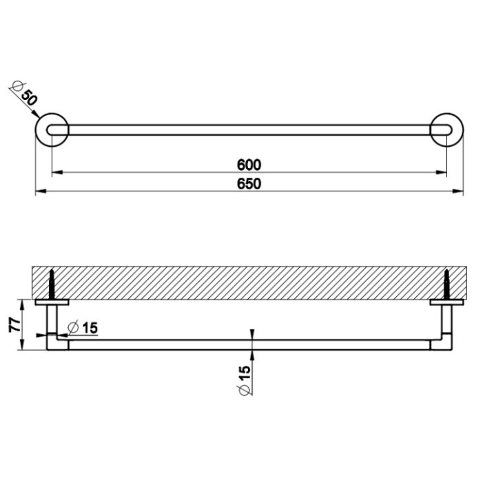 Gessi 63803#710 полотенцедержатель латунь 65 см