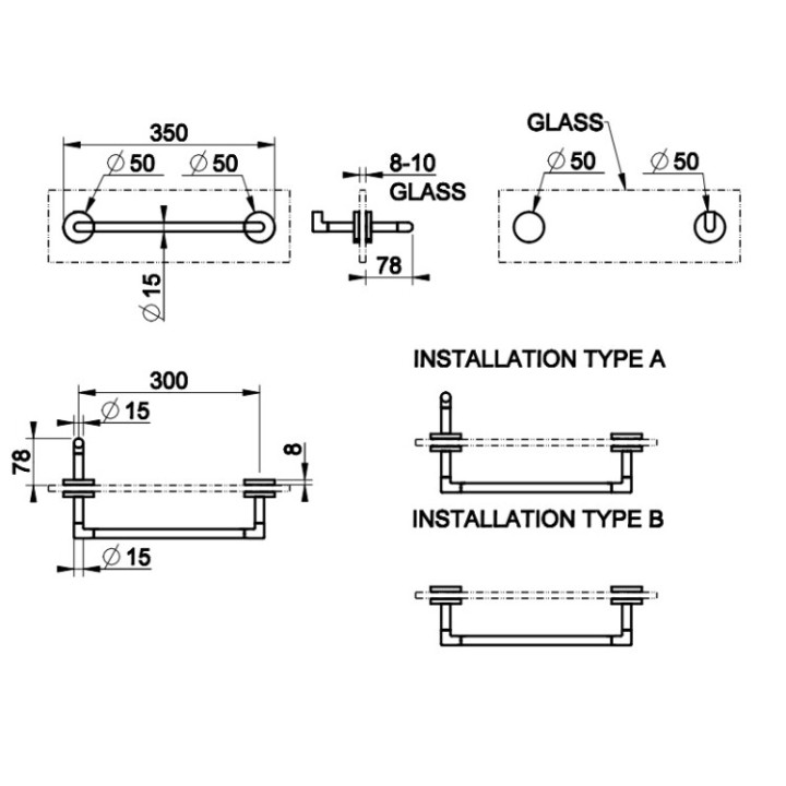 Gessi 63824#726 полотенцедержатель Warm Bronze 35 см