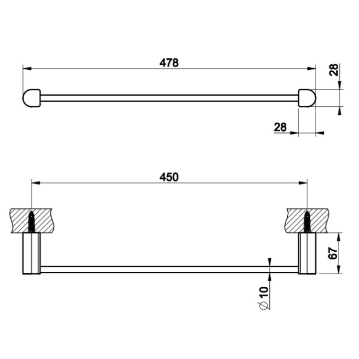 Gessi 59400#727 полотенцедержатель Rilievo 47.8 см
