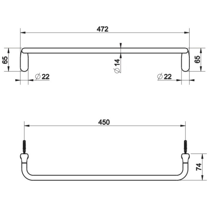 Gessi 38100#299 полотенцедержатель черный 46.5 см