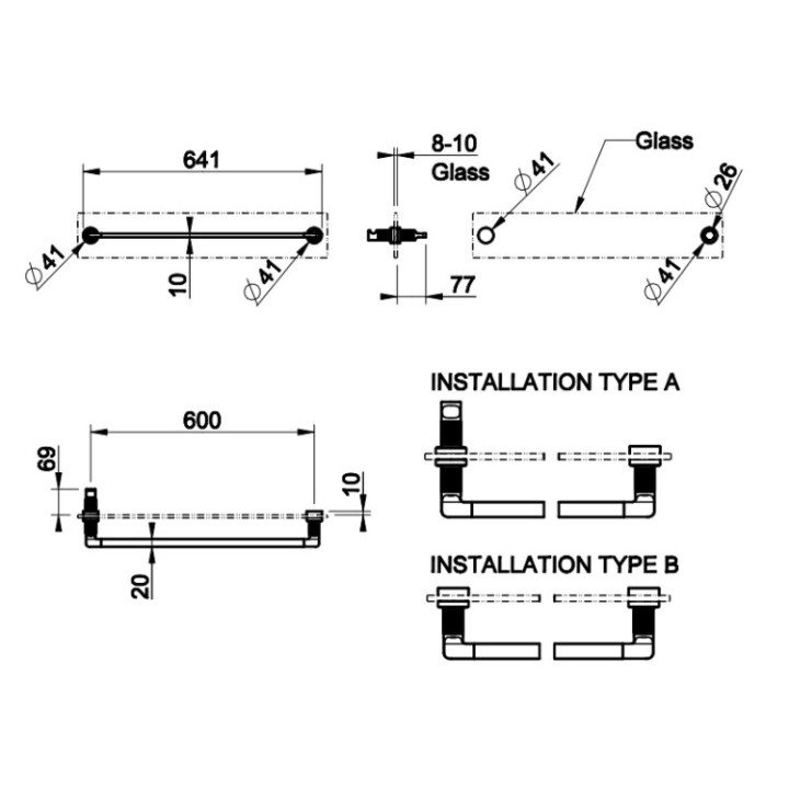 Полотенцедержатель Gessi 58617#149 Inciso, никель