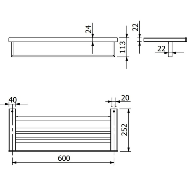 Kludi 3198905 полотенцедержатель полка 60 см