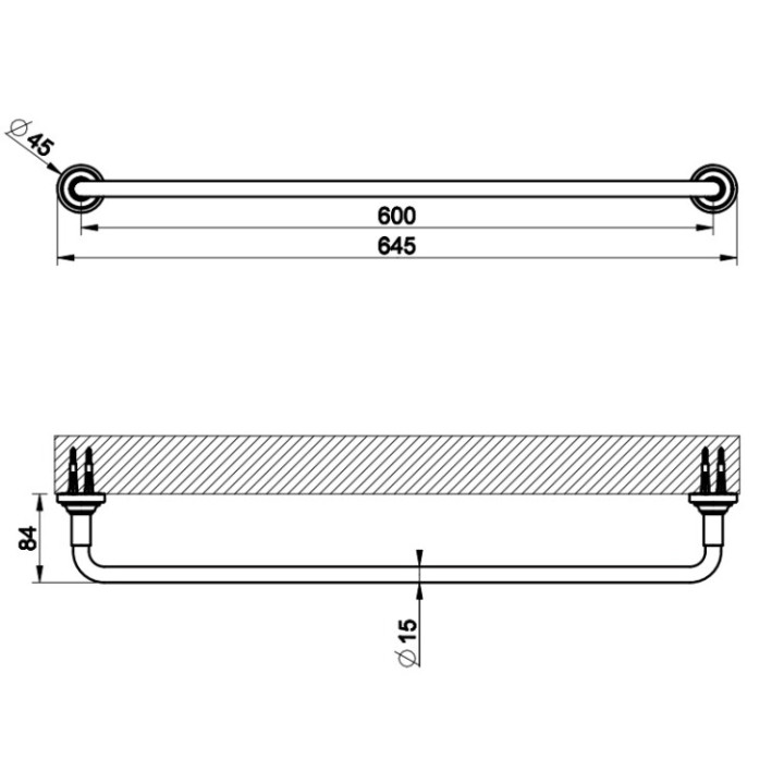 Gessi 65503#708 полотенцедержатель VENTI20 64.5 см