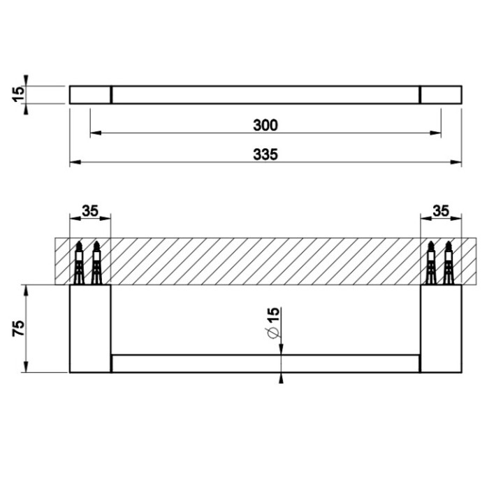 Gessi 66500#149 полотенцедержатель ванна 33.5 см
