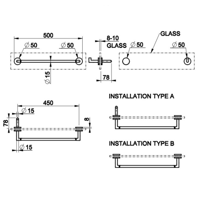 Gessi 63726#708 полотенцедержатель Ventaglio 50 см