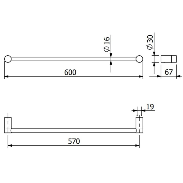 Kludi 58979N2 полотенцедержатель VELA R 60 см