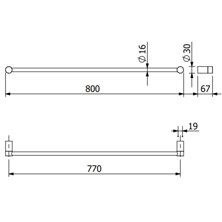 Kludi 58961N0 полотенцедержатель VELA R 80 см
