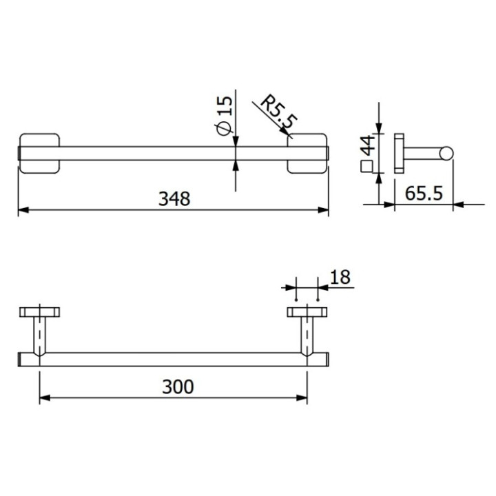 Kludi 2596239 полотенцедержатель VELA S Matt Black