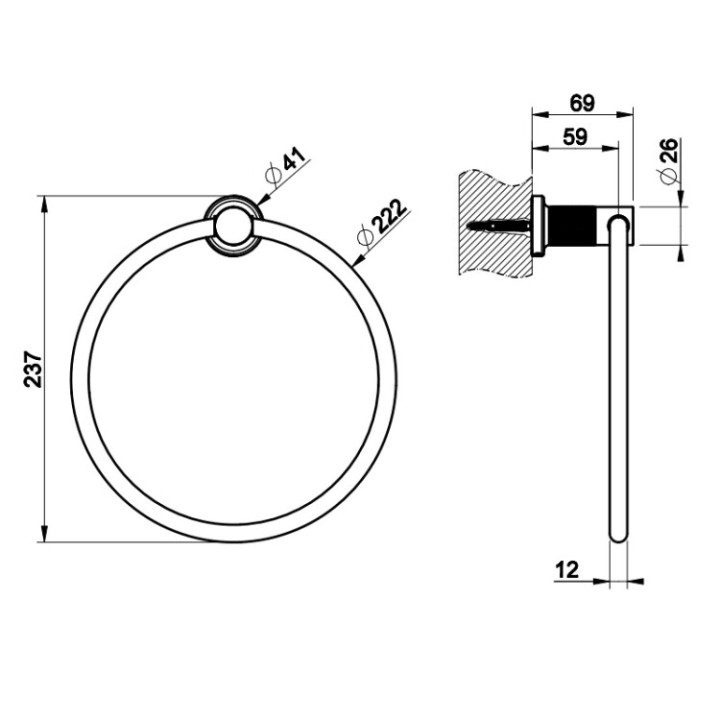 Gessi 58509#707 полотенцедержатель кольцо