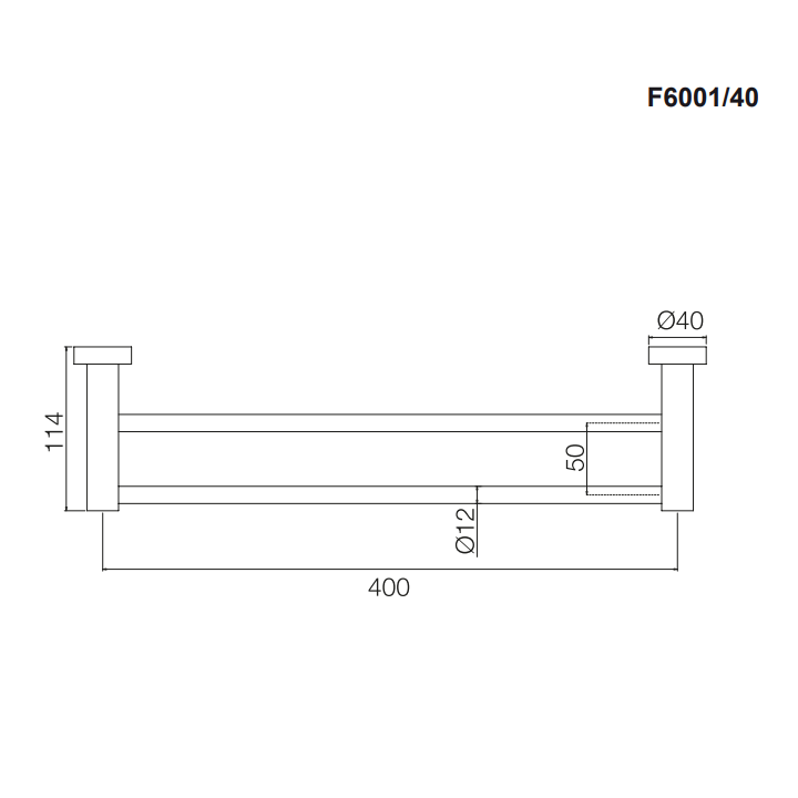 Fima F6001/40SN двойной полотенцедержатель 40 см