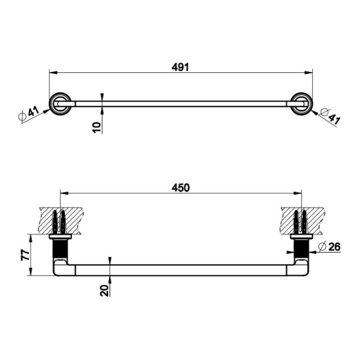 Gessi 58500#708 полотенцедержатель медь 49.1 см