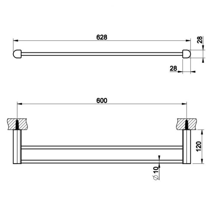 Gessi 59405#149 полотенцедержатель двойной