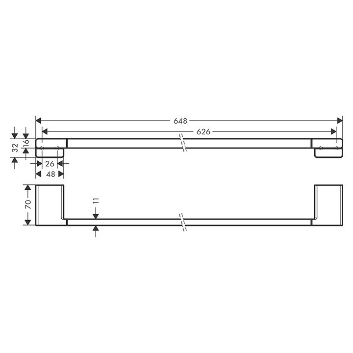 Hansgrohe 41747340 полотенцедержатель AddStoris 64.8