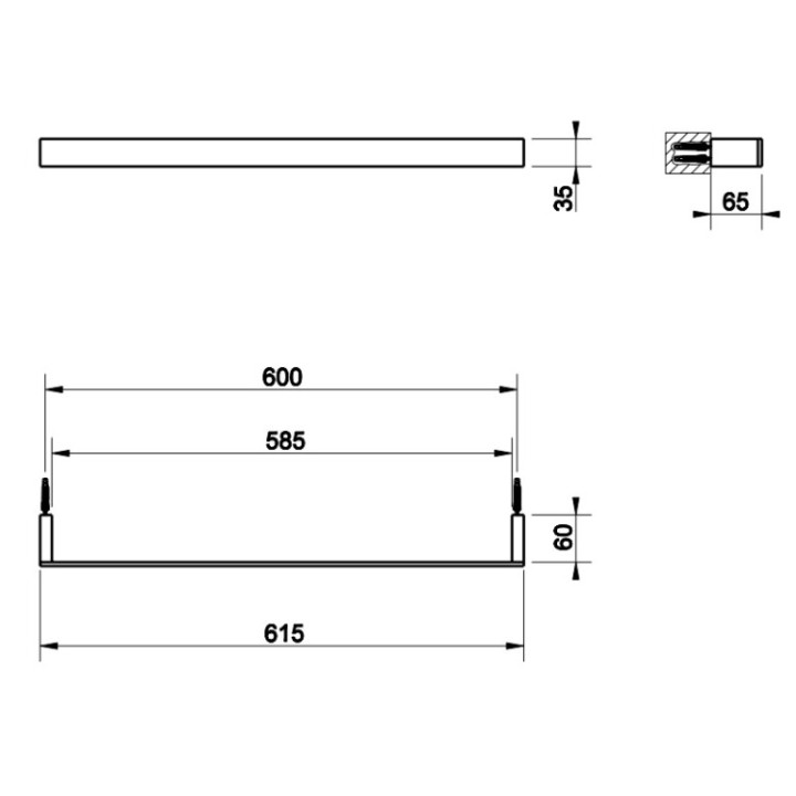 Gessi 20903#708 полотенцедержатель Rettangolo 61.5 см