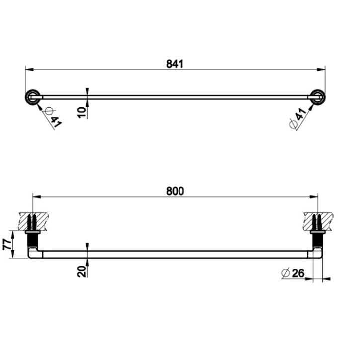 Gessi 58505#727 полотенцедержатель Inciso 84.1 см