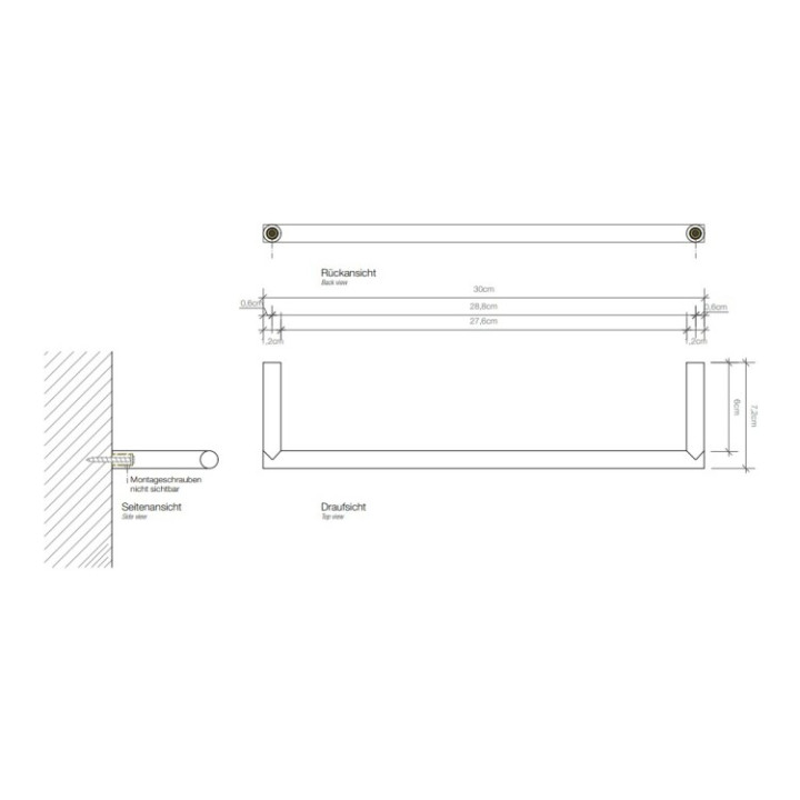 Decor Walther 0520760 полотенцедержатель, 30 см