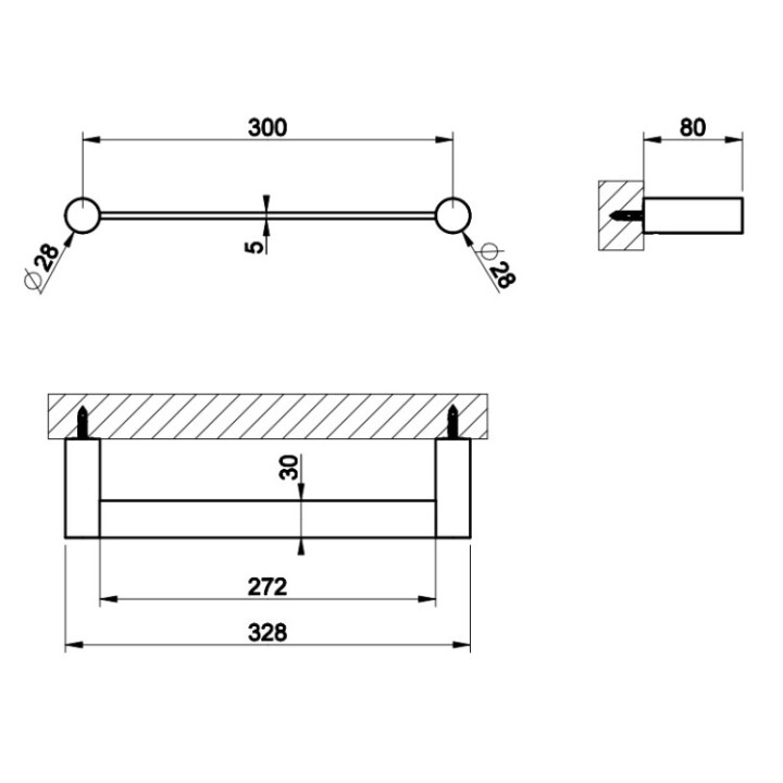 Gessi 54797#299 полотенцедержатель 32.8 см черный