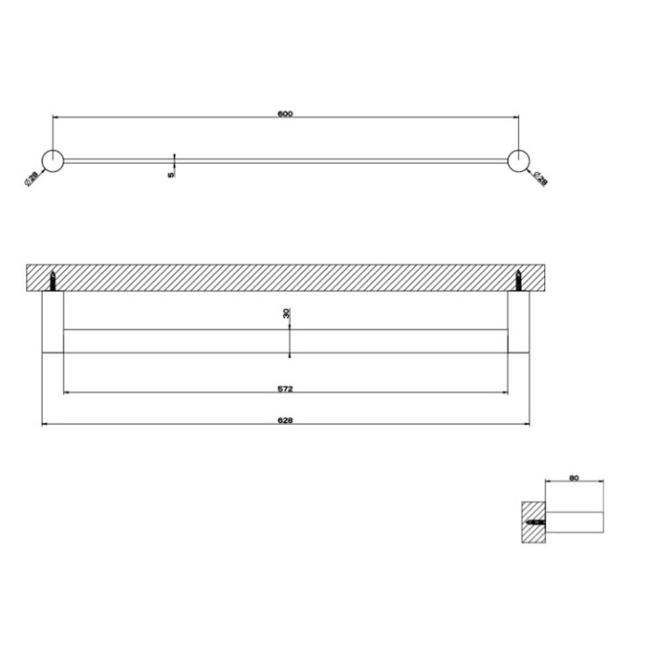 Gessi 54803#708 полотенцедержатель 62.8 см